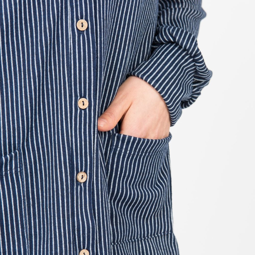 Agnes & Dora Blouson Essential Cardigan Navy White - Picture 3 of 3
